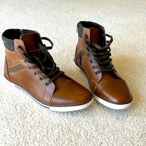 Keneth Cole Reaction High Tops Mens Dress Shoe Size 9 Brown
